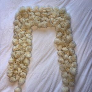 Classy Cream Faux Fur Pom Pom Scarf